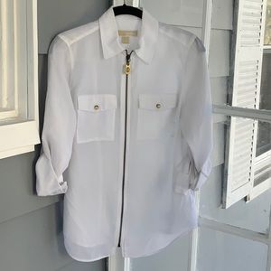 Michael Kors white collared blouse